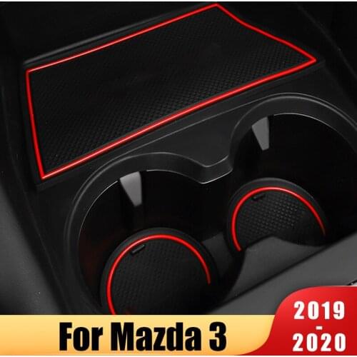 For Mazda 3 Axela 2019 2020 Rubber Mat Door Mat Interior Anti-Slip Cup Pad Gate Slot Pad Decoration Accessories
