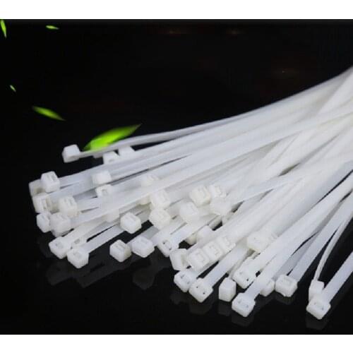 Self-Locking Plastic Nylon Wire Cable Zip Ties White Cable Ties Fasten Loop Cable Various specifications 3x80 3x150 3x100 100pcs