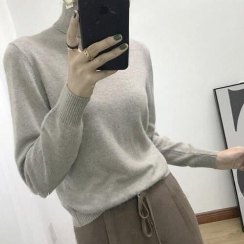 9 colors 2020 winter Women lady sweater high elastic Solid Turtleneck sweater women slim sexy tight Bottoming Knitted Pullovers