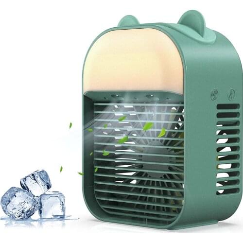 ELOOLE Cooling Fan Mini Green Humidifier Electric Fan Desktop Spray Cooling Fan Mini Air Conditioner For Home Office Outdoor