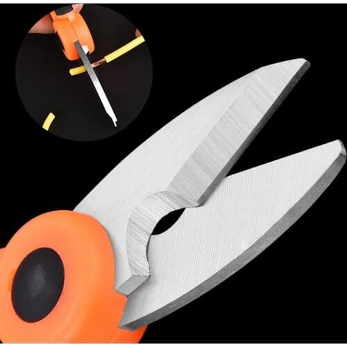 2/1 High Carbon Steel Scissors Household Shears Tools Electrician Scissors Stripping Wire Cut Tools for Fabrics, Paper a