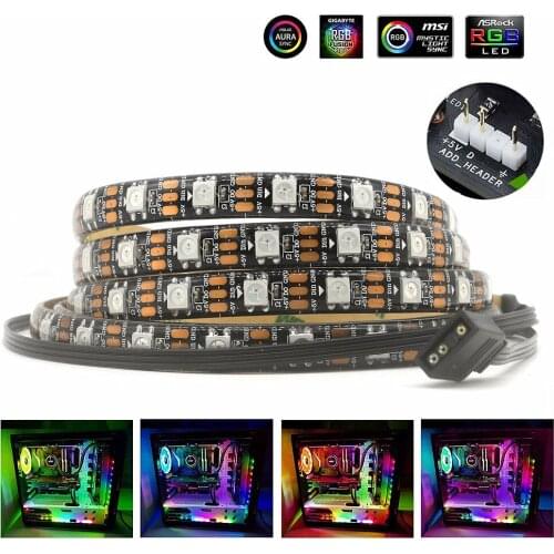 Addressable WS2812b Digital Light Strip, For ASUS Aura SYNC, MSI Mystic Light SYNC (5V 3 Pin Addressable LED Headers)Motherboard