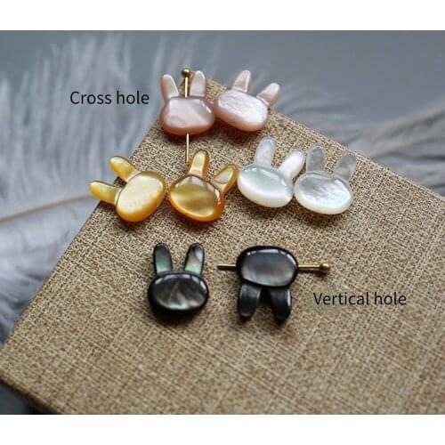 Natural Shell Beads Carved Cute Fashion Rabbit Mother-of-pearl Loose Beads Suitable for DIY Jewelry Necklace Accessories