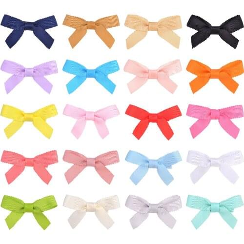 20PCS/LOT Solid Colors Hair Bows With Clips For Cute Girls Hair Clips Boutique Hairpin Barrettes Headwear Kids Hair Accessories