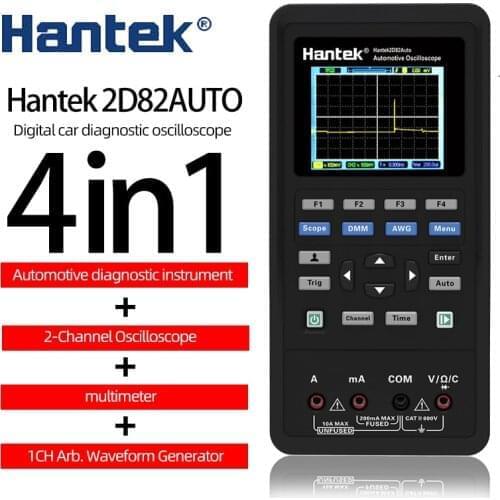 Hantek 2D82 Digital Oscilloscope Portable Car Oscilloscope AUTO 4-in-1 80Mhz Automotive Diagnostics 250MSa / s Portable