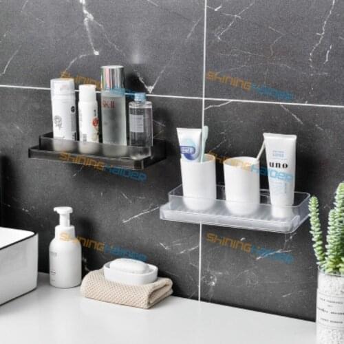 Shower two-in-one rack Wall-mounted punch-free towel rack Cosmetics finishing storage rack