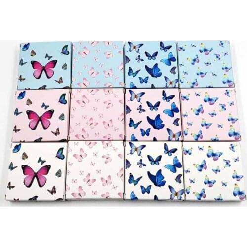 New 5pcs small size more style white /pink butterfly eyelash box with square window false eyelash /wedding cardboard box