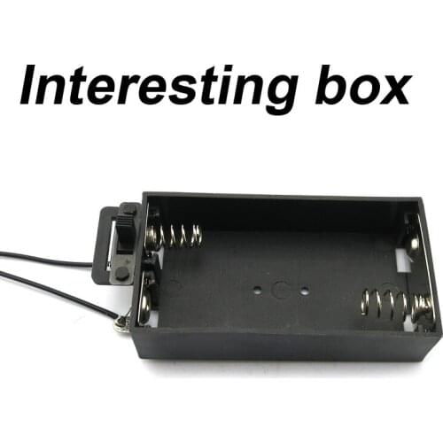 Square 2 section No. 5 battery box (black) No. 5 two section with switch battery box AA battery box with cable strap