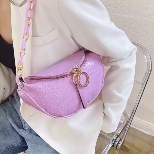 Crocodile Pattern Chain Small PU Leather Crossbody Bags For Women 2020 Summer Shoulder Handbags and Purses