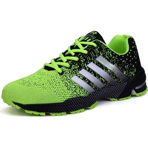 XIZOU men running shoes sneakers original Breathable green Outdoor Marathon trend Lightweight Men Sport Shoes plus Size 46 47