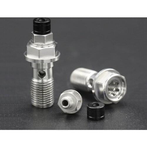 Stainless M10x1.0/1.25mm Pitch Motorcycle Brake Banjo Bolt Bleed Nipple for Benelli Aprilia for Honda for Kawasaki for Yamaha