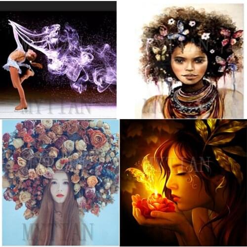 New Diamond Painting Full Square/round Drill Girl Flower Decoration Cross Stitch Diamond Embroidery Mosaic Rhinestone art gift