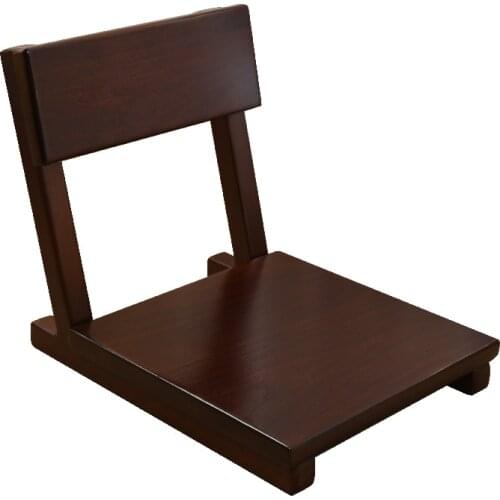 Solid texture Japanese tatami bed backrest chair clear single bay window floor small sofa simple Chinese fauteuil wooden