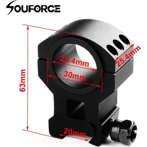 1 pc Heavy Duty Six Bolts High 25.4mm/30mm Ring 20mm Rail Mount for Rifle Gun Weapon Accessories Hunting