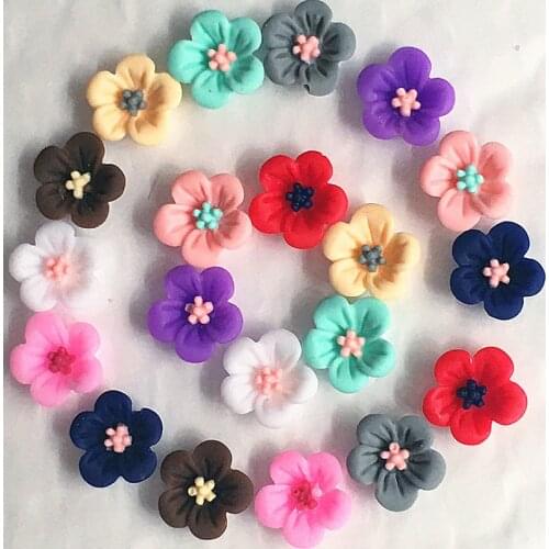100Pcs 14mm rose Resin Flowers Decoration Crafts Flatback Cabochon For Scrapbooking Kawaii Cute Diy Accessories