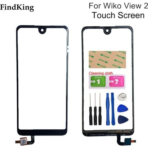 6.0'' Touch Screen For Wiko View 2 Touch Panel Front Glass Lens Digitizer Sensor Touchscreen Tools 3M Glue