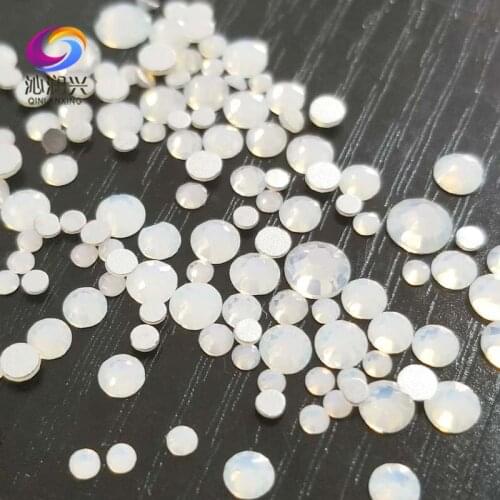 Mix SS4-SS16 Size Snow protein color 300pcs Non HotFix flatback high quality glass crystal 3D Nail Art Rhinestone diy Decoration