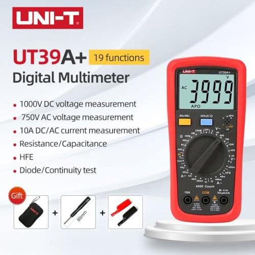UNI-T Digital Multimeter UT39A+ UT39C+ AC/DC Voltage Current Resistance Capacitance Frequency Temperature measurement