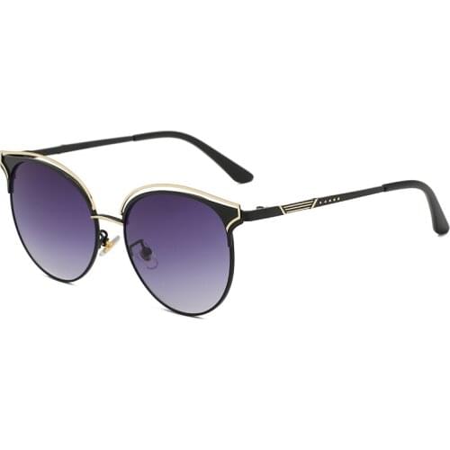 Vintage Cateye Sunglasses Women Round Retro Gradient Cat Eye Women Sun Glasses Designer Metal Eyewear Lunette De Soleil Femme