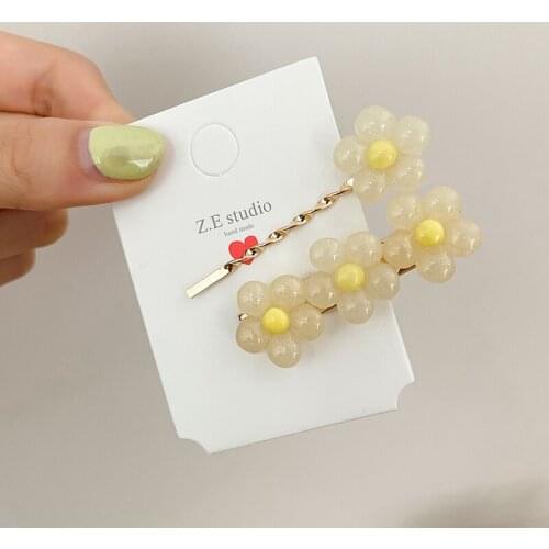 2PC Flower Barrette For Women Hair Clip Elegant New Fashion Fashion Metal Girls Sweet Hairpins Barrettes Hair Accessories Gift