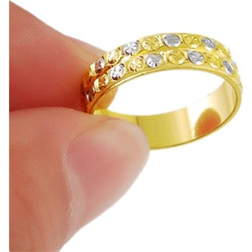 Brand Lady Gold Color Finger Ring For Women Anillos Fashion Jewelry Wedding Party Gifts Bague R003