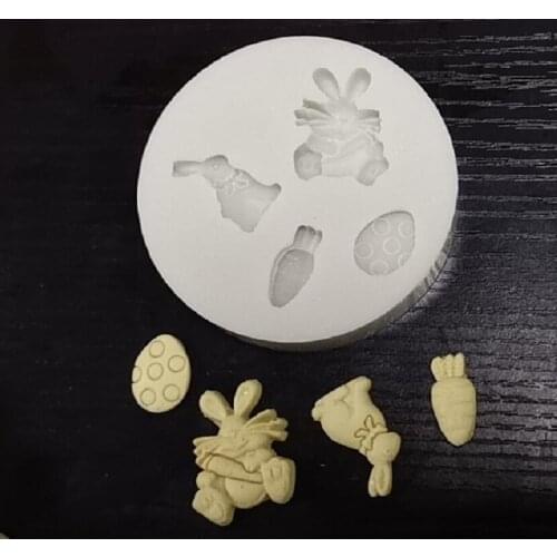 Cake Tool 1 pc easter bunny rabbit egg carrot Silicone Mold Sugarcraft Chocolate fondant tool sugarcraft mould