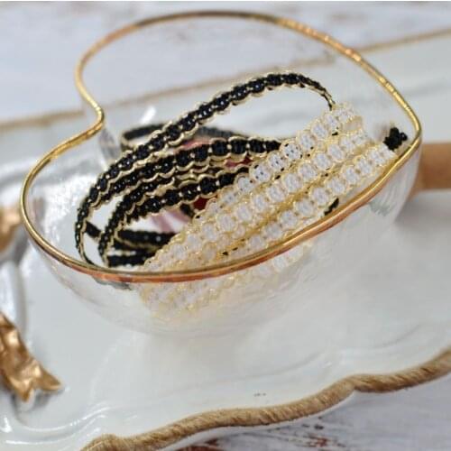 2 Meters/lot Width 0.4cm Gold Water Soluble Embroidery Lace Trim for Clothing Appliques Lace Trimming DIY Cheongsam Accessories