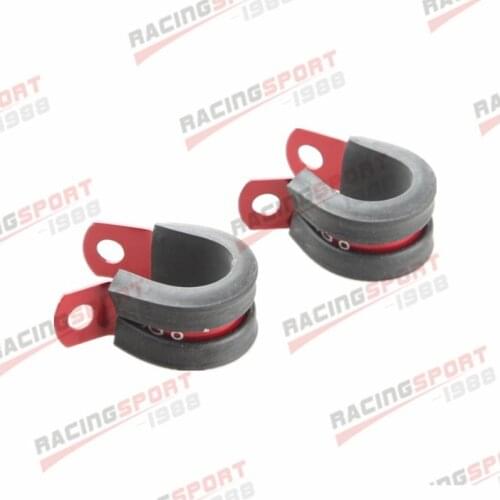 2PCS Aluminum Rubber Cushioned Clamp ID 7.9mm Vacuum Hose Red