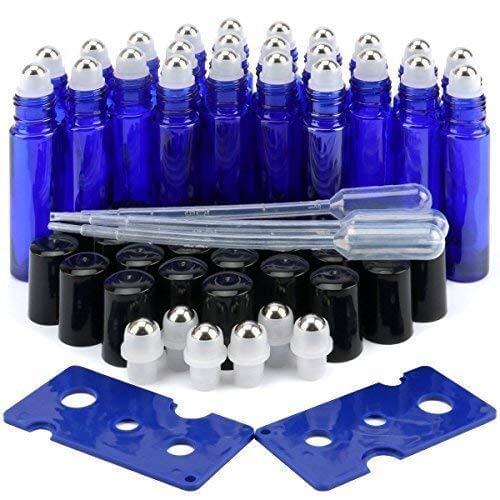 24pcs/lot 10ml High Quality Thick Perfume Glass Roller Bottle for Essential Oil