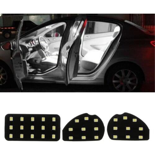YAM 3pcs Car Interior LED Reading Lamp Roof For Ford Ecosport Focus 2 MK2 2007-2014