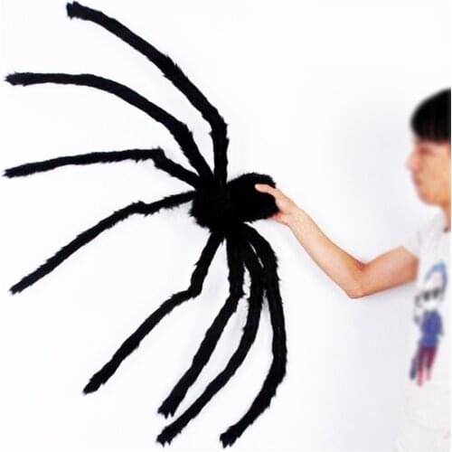 30Pcs 150 cm Black Large Spider Plush Kids Children Toy Halloween Scary Prop Party Favours Supplies Bar KTV Halloween Decoration