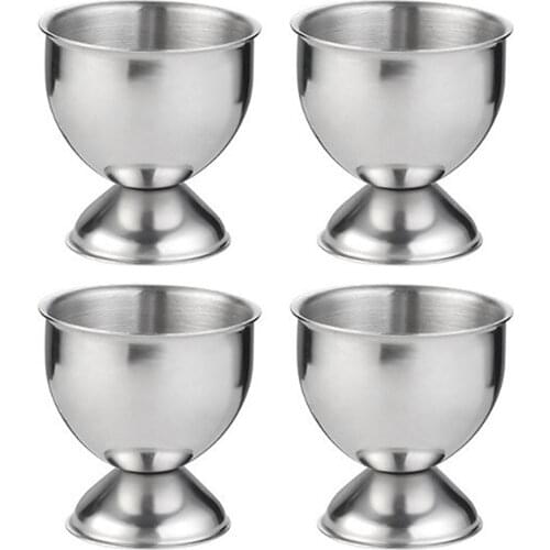 4Pc Stainless Steel Soft Boiled Egg Cups DIY Eggs Holder Stand Tray Cooking Gadgets Durable Small Wine Glass Kitchen Accessories