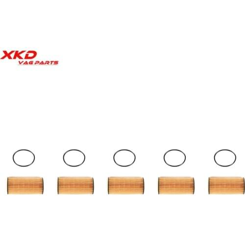 5Pcs Oil Filter Kit Fit For V-W Golf J-etta Tiguan AU-DI A3 A4 A5 A6 Q5 Q7 06L115562