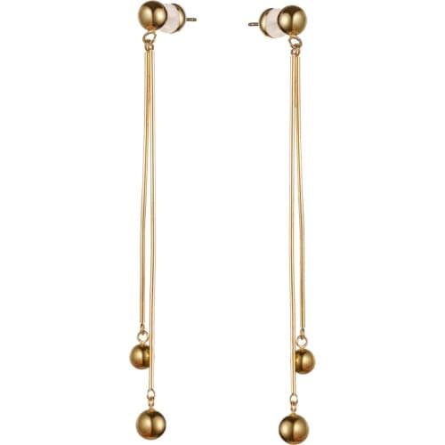 925 Silver Round Ball Stud Bead Long Dangle Drop Wedding Bridal Earrings for Women Christmas Gifts 10pcs Lot Wholesale