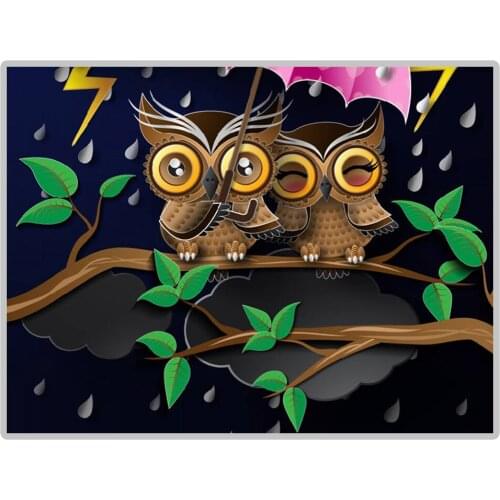 "Owl Couple In The Thunderstorm" 5D DIY Diamond Painting Full Square/Round Diamond Embroidery Sale Drills Picture of Rhinestones