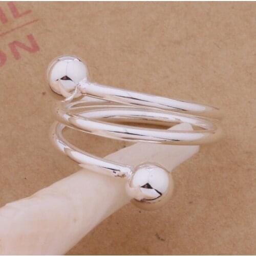 AR226 Fashion Jewelry Silver Color Gifts Popular Rings For Women Double Circle /akkajbra Bbcajsja