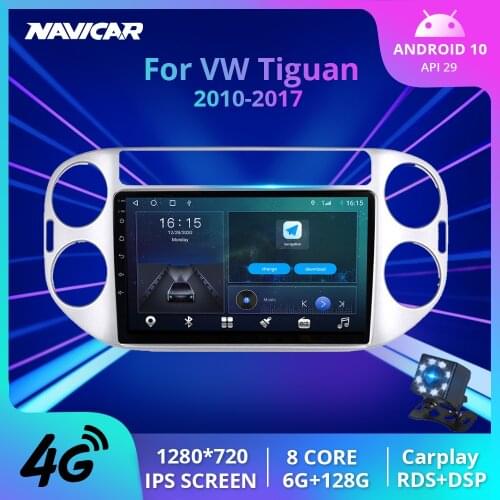 2din Android 10 Car Radio For Volkswagen Tiguan 2010-2017 Car Multimedia Video Player GPS Navigation 2 Din Stereo Receiver