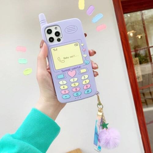 Cute Pink love heart kid girl gift Phone Case For iphone 12 11 pro max mini XR XSmax 6 7 8 Plus SE 2020 Soft Silicone Back Cover