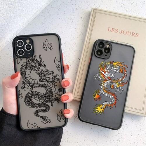 ZUIDID Dragon Phone Case For iPhone 11 12 Pro XS MAX X XR SE20 7 8 6Plus Fashion Animal Pattern Hard PC Clear Cover Fundas Shell