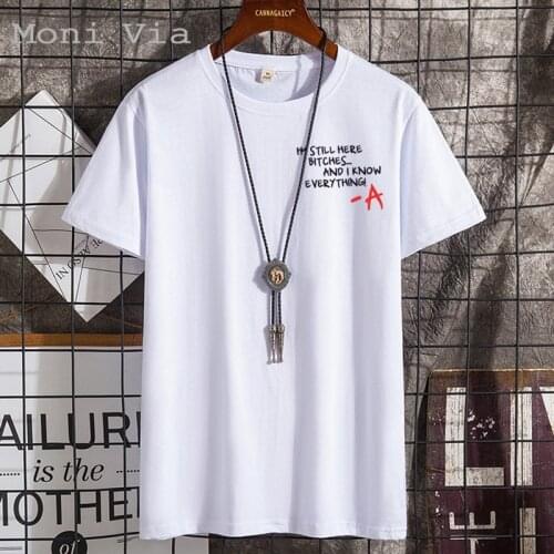 2021 Anime White T shirt Oversized Round Neck Short Sleeve Shirt for Male Summer Casual Tshirts S-4XL Print Trend Men Clothing