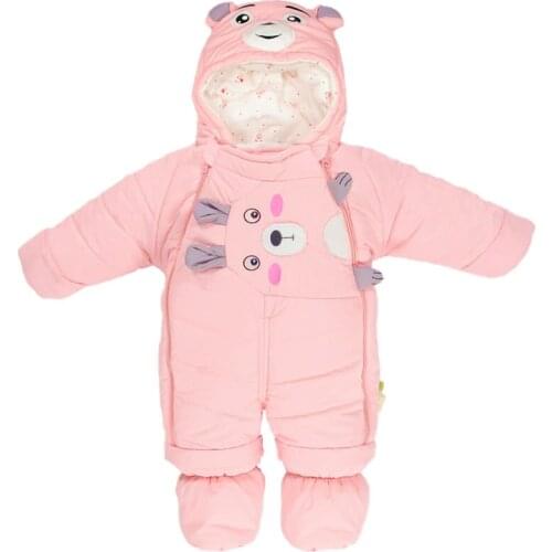 Infant Toddler Bear Jumpsuit Cartoon Warm Boy Rompers Cotton Ribbed Newborn Unisex Clothes Cute Infant Onesie Costume