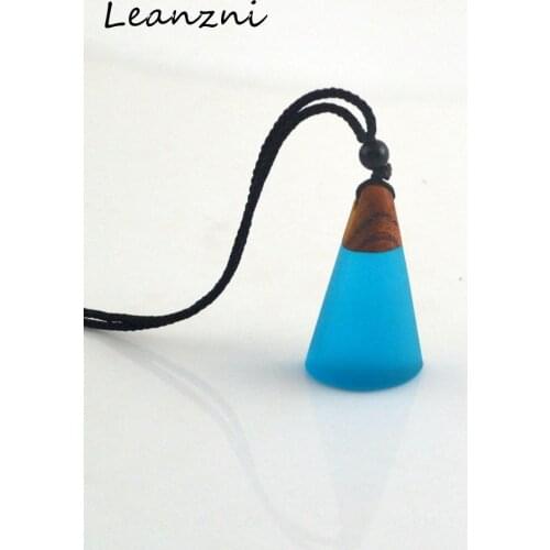Leanzni Retro featured wood collocation, necklace pendant, fashion ladies jewelry, rope matching, gift wholesale