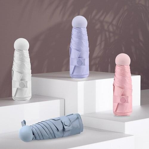 Mini Portable Pocket Umbrella Vinyl Six-Bone 50% Off Umbrella Sun Umbrella Dual-Purpose Sun Protection Creative Ladies Umbrella