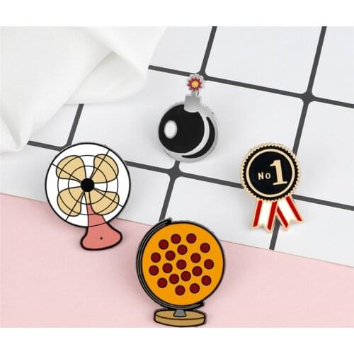 Cartoon Enamel Pins Electric Fan Bomb Creative Badges Custom Fashion Funny Brooches Metal Button Jewelry Lapel Denim Shirts Pin