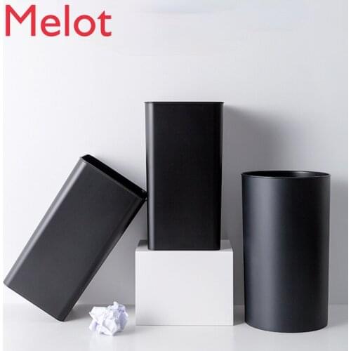 Trash Can Simple Black Modern Bedroom Living Room Home Open Trash Can Office Wastebasket