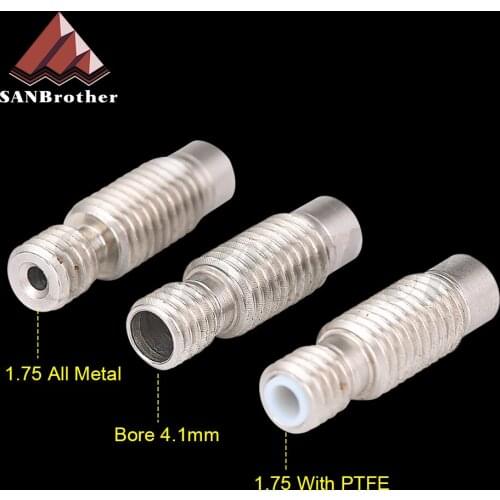 SANBrother Super Smooth Heat Break For E3d V6 Hotend Vocano Heater Block 1.75mm Filament 3d Printer Nozzle Throat Accessories
