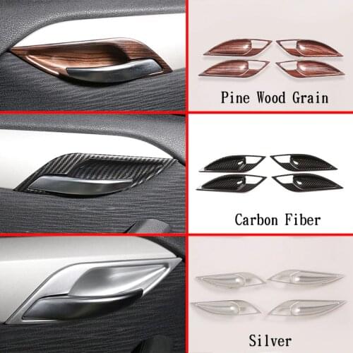 3 Color ABS chrome carbon fiber Car Interior Door Handle Frame Trim Accessories For BMW X1 E84 2011 2012 2013 2014 2015