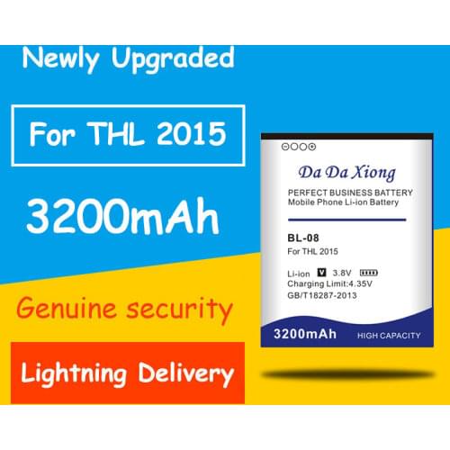Genuine Security BL-08 3200mAh Mobile Phone Battery For THL 2015 2015A BL-08 BL08 BL 08 Replacement Battery