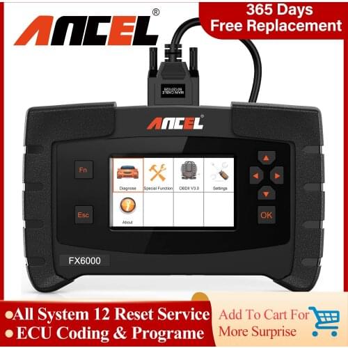ANCEL FX6000 Professional OBD2 Scanner TPMS ABS DPF Oil Rest Battery Tester Full System Car Diagnostic Auto Tools Free Shipping