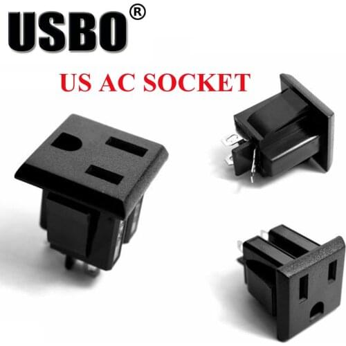 Black industry multi-functional output outlet American 3pins Elcectrical 125V 15A US universal AC uninterruptible power socket